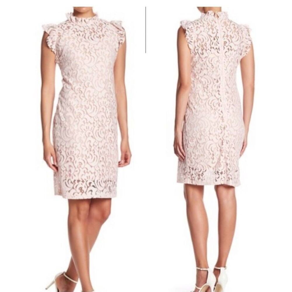 Alexia Admor/Neiman Marcus Blush Pink Lace, Knee Length, Sheath Dress, NWOT, Sz.